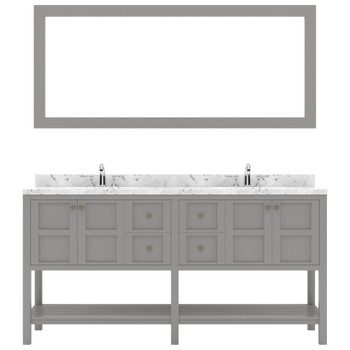 Virtu USA ED-30072-CMSQ-GR-002 Winterfell 72" Bath Vanity in Gray with Cultured Marble Quartz Top and Sinks