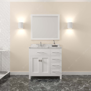 Virtu USA MS-2136R-CMSQ-WH-001 Caroline Parkway 36" Bath Vanity in White with Cultured Marble Quartz Top