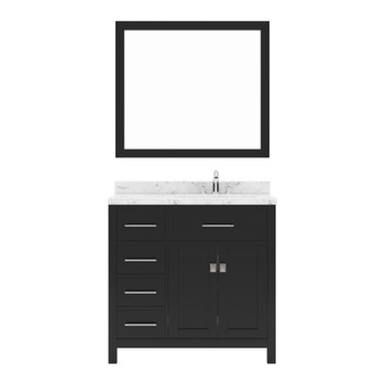 Virtu USA MS-2136L-CMSQ-ES Caroline Parkway 36" Bath Vanity in Espresso with Cultured Marble Quartz Top