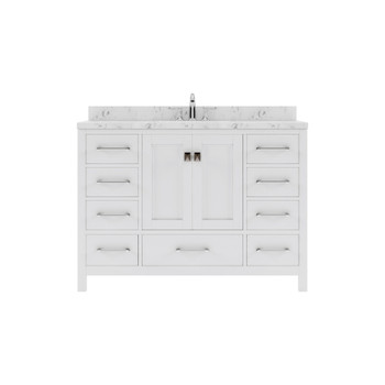 Virtu USA GS-50048-CMRO-WH-NM Caroline Avenue 48" Bath Vanity in White with Cultured Marble Quartz Top