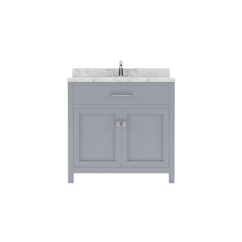 Virtu USA MS-2036-CMRO-GR-NM Caroline 36" Single Bath Vanity in Gray with Cultured Marble Quartz Top and Sink