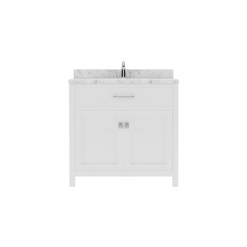 Virtu USA MS-2036-CMRO-WH-NM Caroline 36" Bath Vanity in White with Cultured Marble Quartz Top and Sink