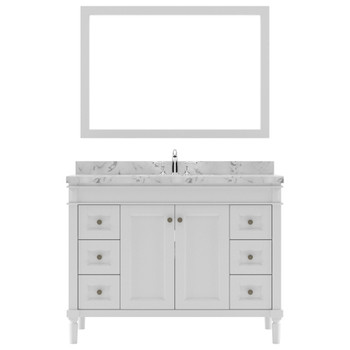 Virtu USA ES-40048-CMRO-WH Tiffany 48" Single Bath Vanity in White with Cultured Marble Quartz Top and Sink