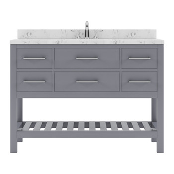 Virtu USA MS-2248-CMRO-GR-NM Caroline Estate 48" Bath Vanity in Gray with Cultured Marble Quartz Top and Sink