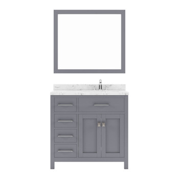 Virtu USA MS-2136L-CMRO-GR Caroline Parkway 36" Bath Vanity in Gray with Cultured Marble Quartz Top