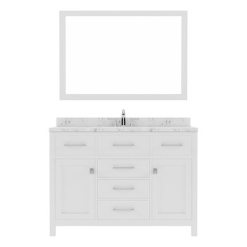 Virtu USA MS-2048-CMSQ-WH-002 Caroline 48" Bath Vanity in White with Cultured Marble Quartz Top and Sink