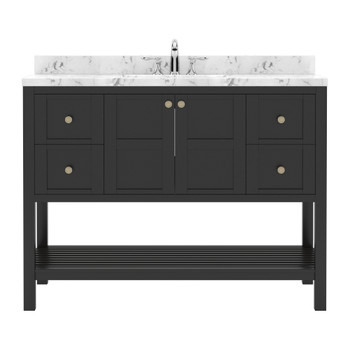 Virtu USA ES-30048-CMSQ-ES-NM Winterfell 48" Bath Vanity in Espresso with Cultured Marble Quartz Top and Sink