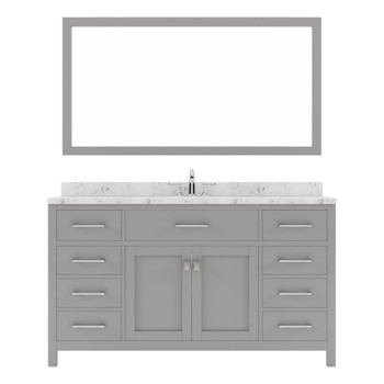 Virtu USA MS-2060-CMSQ-CG-001 Caroline 60" Bath Vanity in Cashmere Gray with Cultured Marble Quartz Top