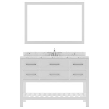 Virtu USA MS-2248-CMSQ-WH Caroline Estate 48" Bath Vanity in White with Cultured Marble Quartz Top