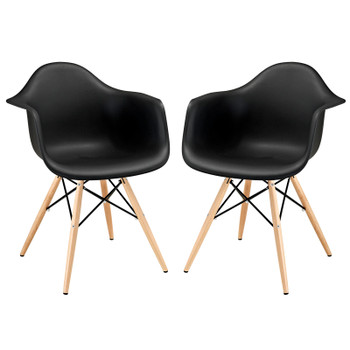 Modway Pyramid Dining Armchair Set of 2 EEI-929-BLK