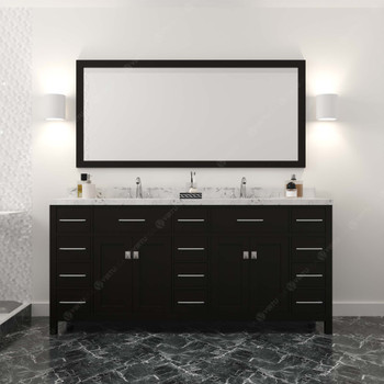 Virtu USA MD-2172-CMRO-ES Caroline Parkway 72" Bath Vanity in Espresso with Cultured Marble Quartz Top