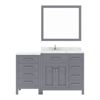 Virtu USA MS-2157R-CMSQ-GR Caroline Parkway 57" Bath Vanity in Gray with Cultured Marble Quartz Top