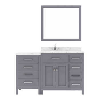 Virtu USA MS-2157R-CMSQ-GR-001 Caroline Parkway 57" Bath Vanity in Gray with Cultured Marble Quartz Top