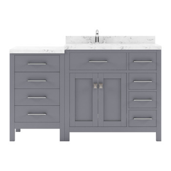 Virtu USA MS-2157R-CMRO-GR-NM Caroline Parkway 57" Bath Vanity in Gray with Cultured Marble Quartz Top