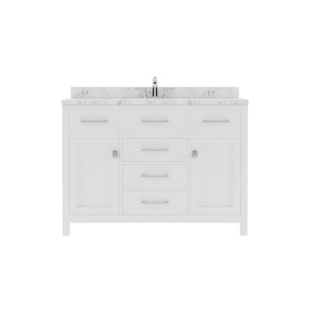 Virtu USA MS-2048-CMRO-WH-NM Caroline 48" Bath Vanity in White with Cultured Marble Quartz Top and Sink