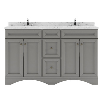 Virtu USA ED-25060-CMSQ-GR-NM Talisa 60" Double Bath Vanity in Gray with Cultured Marble Quartz Top and Sinks