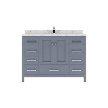 Virtu USA GS-50048-CMRO-GR-NM Caroline Avenue 48" Bath Vanity in Gray with Cultured Marble Quartz Top and Sink