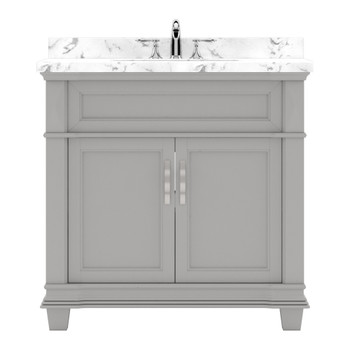 Virtu USA MS-2636-CMRO-GR-NM Victoria 36" Single Bath Vanity in Gray with Cultured Marble Quartz Top and Sink