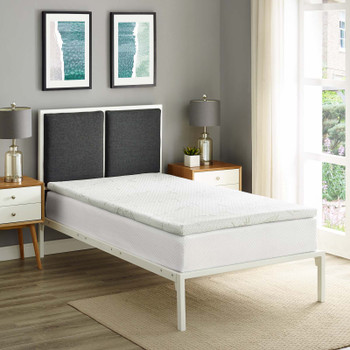 Modway Relax Twin 2" Gel Memory Foam Mattress Topper MOD-5571-WHI