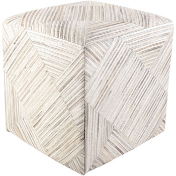 Surya Zander ZNPF-007 18"H x 18"W x 18"D Pouf