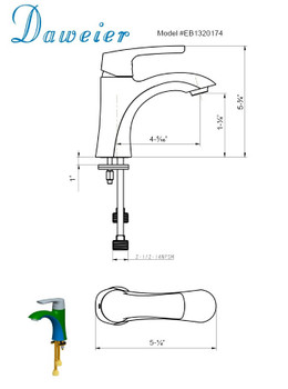 Daweier Single Lever Lavatory Faucet, Oil Rubbed Bronze EB1320174ORB