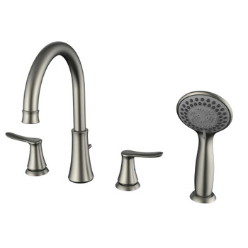 Daweier 8" Widespread Bathtub Faucet with Lever Handles, Brushed Nickel EB6357217BN