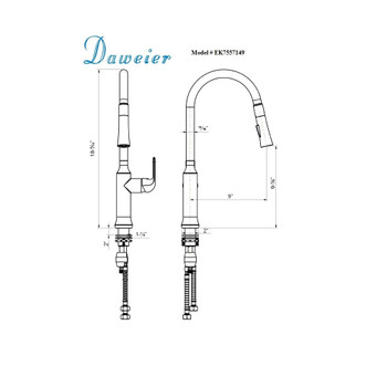 Daweier Single-lever Pull-out Kitchen Faucet, Chrome EK7557149C