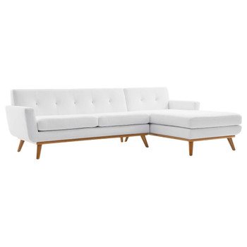 Modway EEI-2119-WHI-SET Engage Right-Facing Upholstered Fabric Sectional Sofa - White