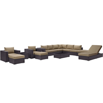 Modway EEI-2165-EXP-SET Convene 12 Piece Outdoor Patio Sectional Set