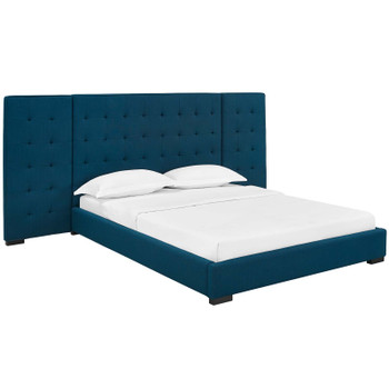 Modway Sierra Queen Upholstered Fabric Platform Bed MOD-5818-AZU Azure