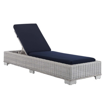 Modway EEI-3978-LGR Conway Sunbrella® Outdoor Patio Wicker Rattan Chaise Lounge