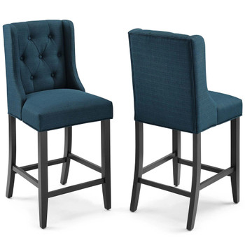 Modway EEI-4020 Baronet Counter Bar Stool Upholstered Fabric Set of 2