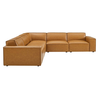 Modway EEI-4712-TAN Restore 5-Piece Vegan Leather Sectional Sofa - Tan