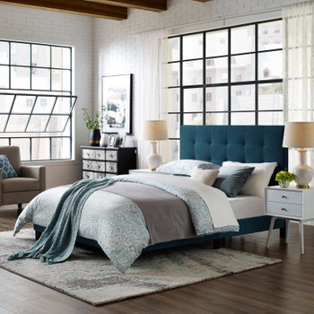 Modway Melanie Full Tufted Button Upholstered Fabric Platform Bed MOD-5878-AZU Azure