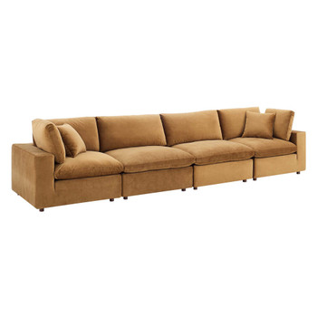 Modway EEI-4819 Commix Down Filled Overstuffed Performance Velvet 4-Seater Sofa