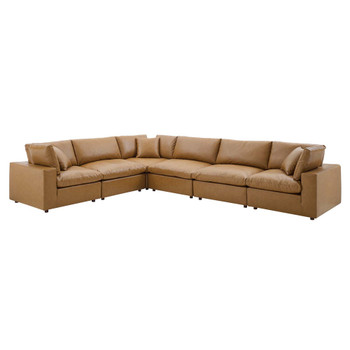 Modway EEI-4921 Commix Down Filled Overstuffed Vegan Leather 6-Piece Sectional Sofa