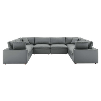 Modway EEI-4923 Commix Down Filled Overstuffed Vegan Leather 8-Piece Sectional Sofa