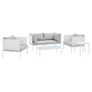 Modway EEI-4924-WHI-SET Harmony 5-Piece  Sunbrella® Outdoor Patio Aluminum Furniture Set