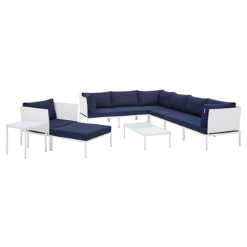 Modway EEI-4952-WHI-SET Harmony 10-Piece  Sunbrella® Outdoor Patio Aluminum Sectional Sofa Set