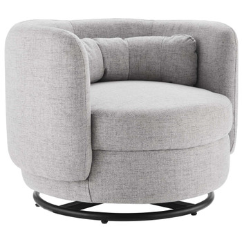 Modway EEI-5000-BLK-LGR Relish Fabric Upholstered Upholstered Fabric Swivel Chair - Black/Light Gray