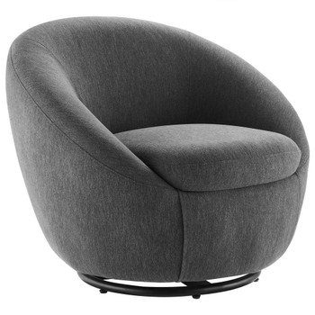 Modway EEI-5006-BLK Buttercup Fabric Upholstered Upholstered Fabric Swivel Chair