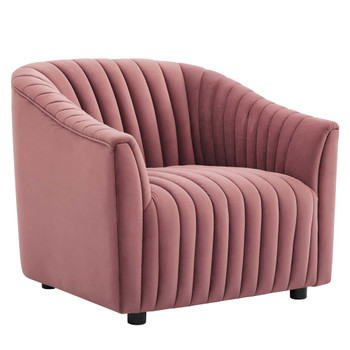 Modway EEI-5055 Announce Performance Velvet Channel Tufted Armchair