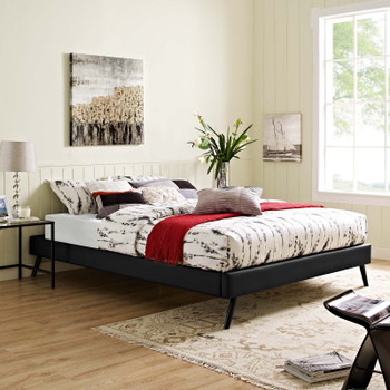 Modway Loryn Full Vinyl Bed Frame with Round Splayed Legs MOD-5888-BLK Black