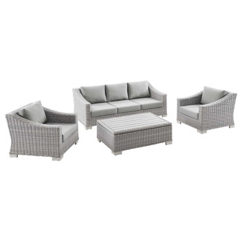 Modway EEI-5095 Conway 4-Piece Outdoor Patio Wicker Rattan Furniture Set