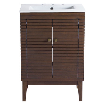 Modway EEI-5114-WAL-WHI Ledger 24" Bathroom Vanity - Walnut/White