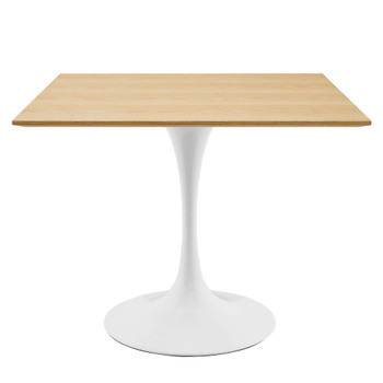 Modway EEI-5166-WHI-NAT Lippa 36" Square Dining Table - White/Natural
