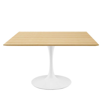 Modway EEI-5180-WHI-NAT Lippa 47" Square Dining Table - White/Natural
