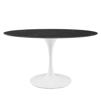 Modway EEI-5185-WHI-BLK Lippa 54" Artificial Marble Dining Table - White/Black