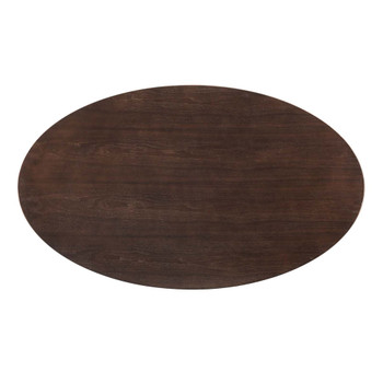 Modway EEI-5194-WHI-CHE Lippa 60" Oval Dining Table - White/Cherry Walnut