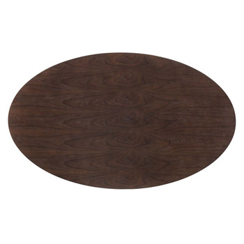 Modway EEI-5196-WHI-CHE Lippa 78" Oval Dining Table - White/Cherry Walnut